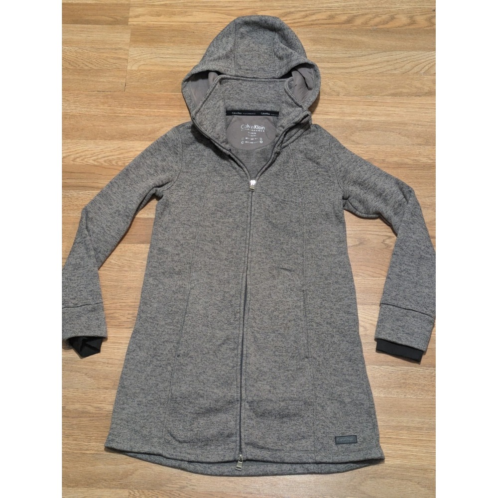 Calvin Klein Women's Hooded Performance Full Zip Up Sweater, Medium